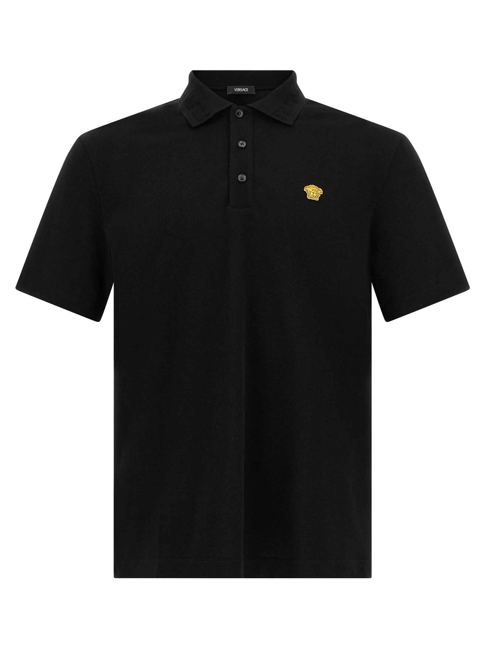 Black Cotton Polo Shirt