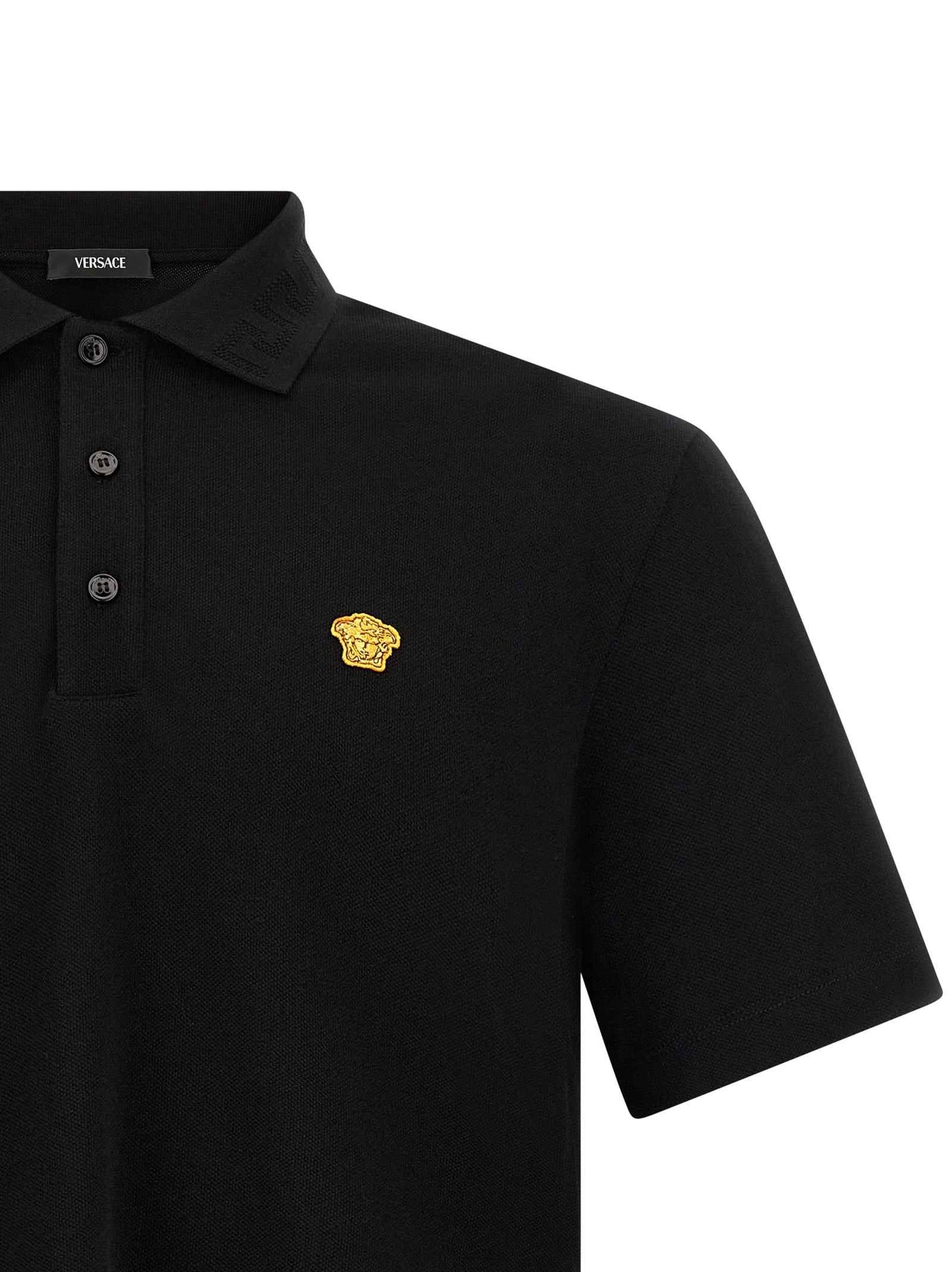 Black Cotton Polo Shirt