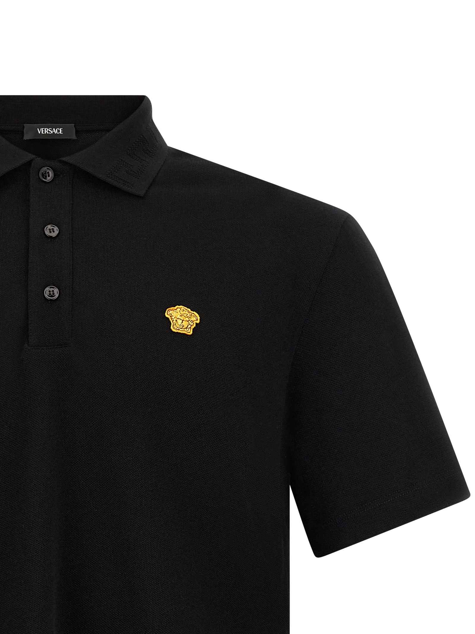 Black Cotton Polo Shirt