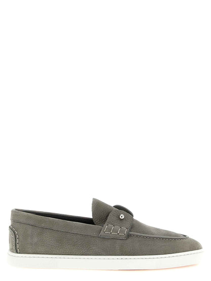 Gray Calfskin Slip-On Loafers