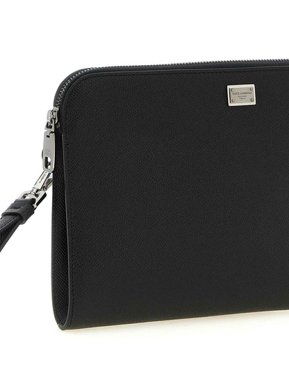 Black Calfskin Clutch Bag
