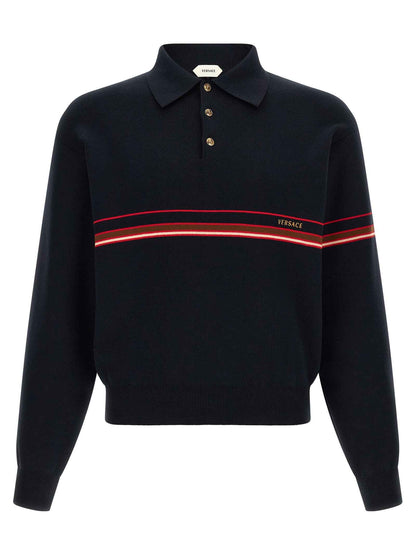 Blue Cotton Polo Shirt