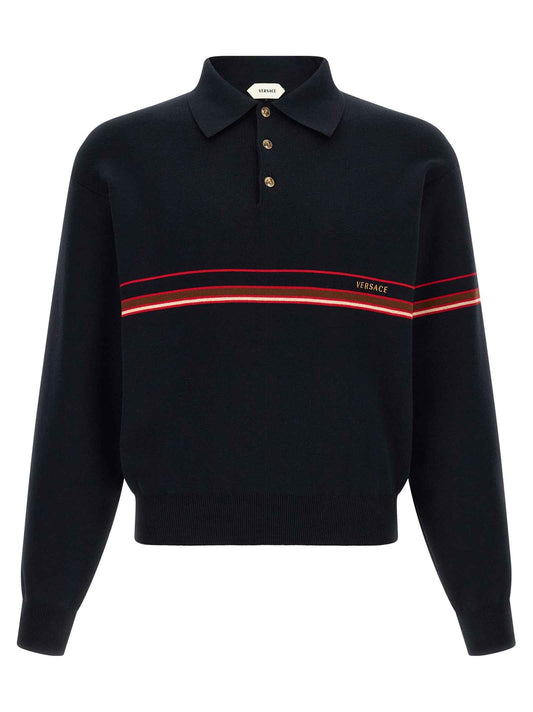 Blue Cotton Polo Shirt