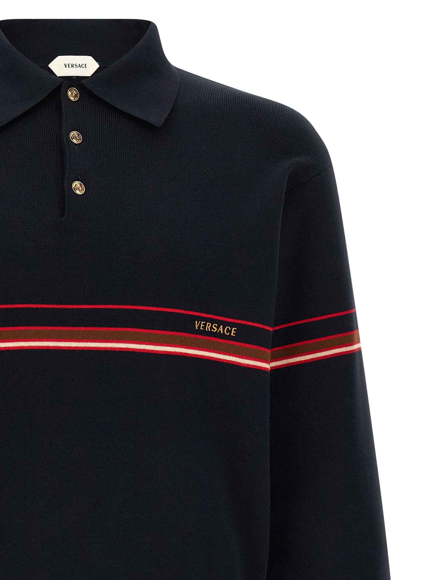 Blue Cotton Polo Shirt