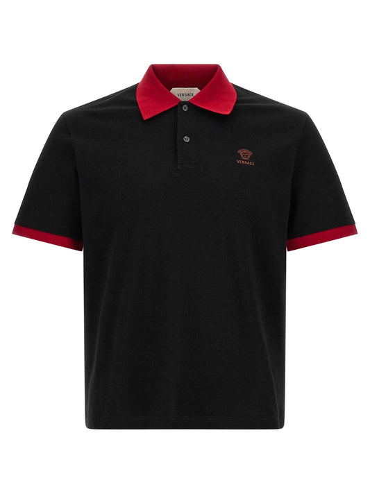 Black Cotton Polo Shirt