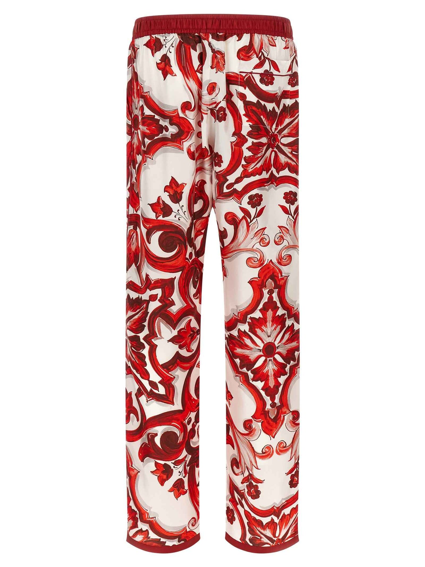 Multicolor Silk Casual Pants