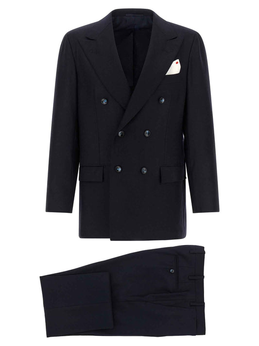 Blue Virgin Wool Two-Piece Suit