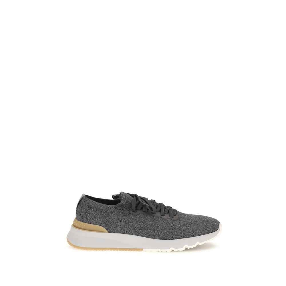 Blue Cotton Low Top Sneakers