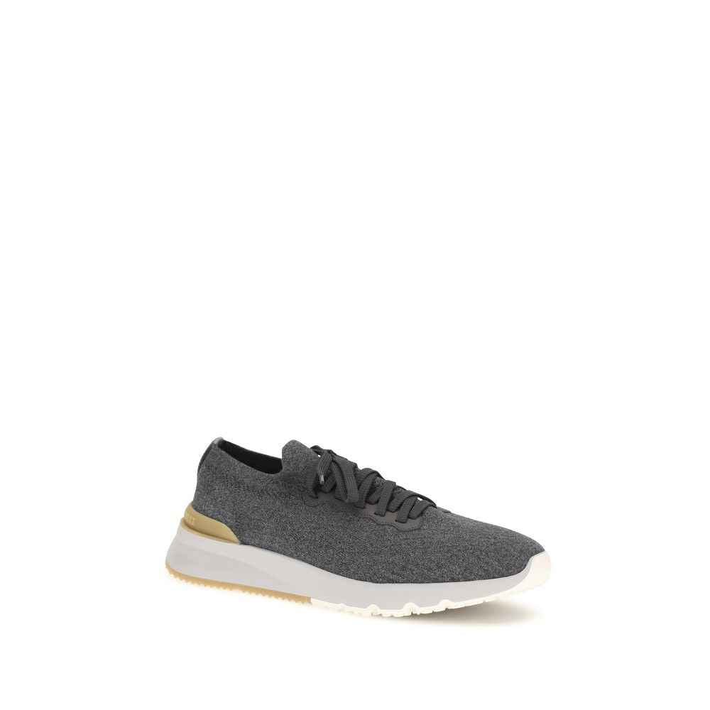 Blue Cotton Low Top Sneakers
