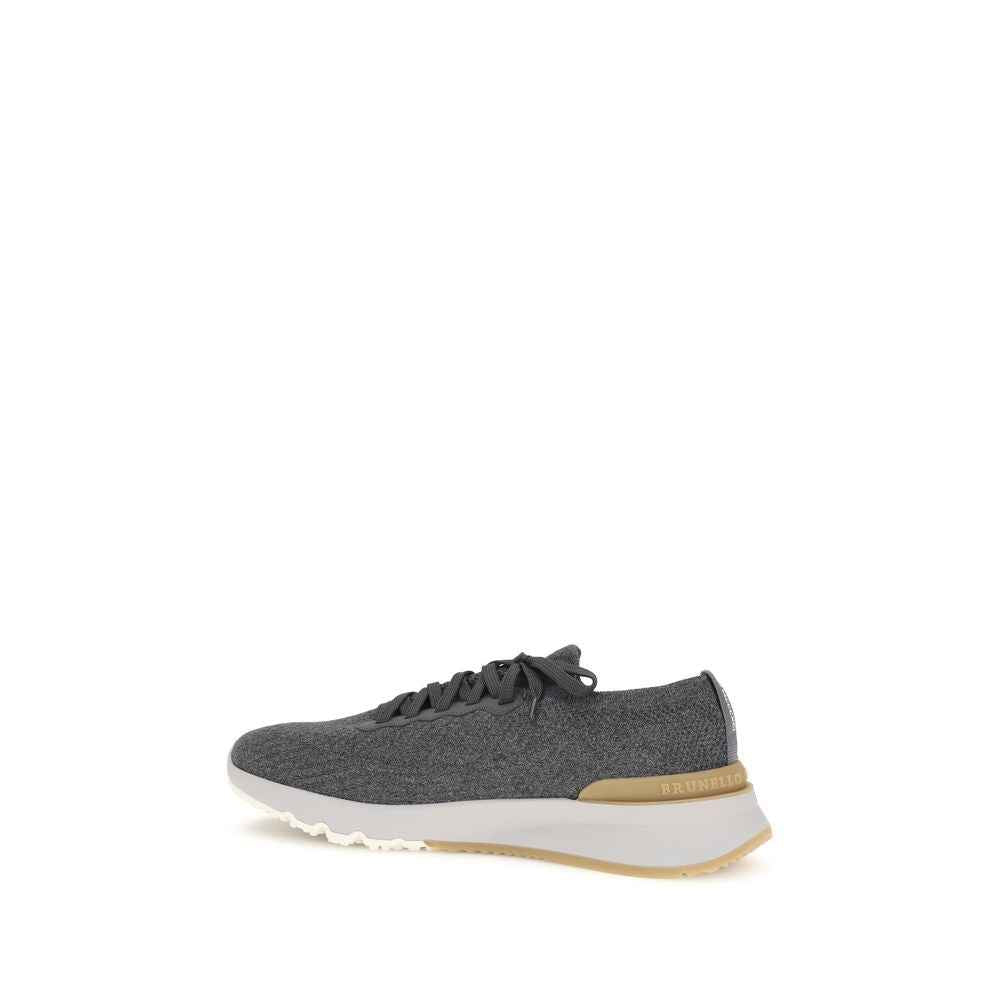 Blue Cotton Low Top Sneakers