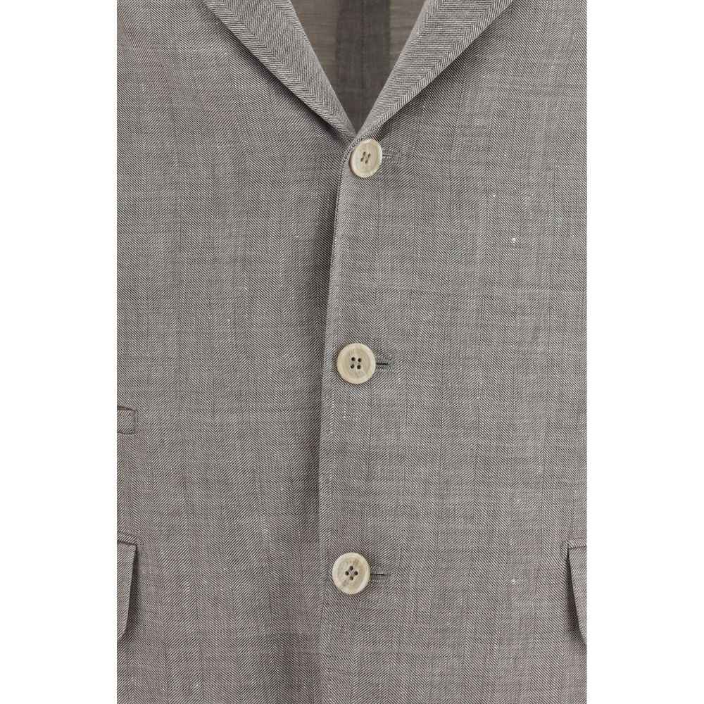 Beige Linen Full-Length Jacket