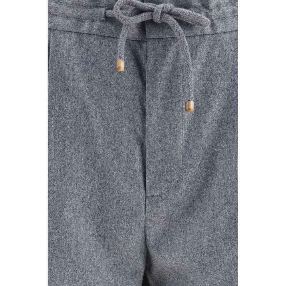 Gray Wool Oves Aries Casual Pants