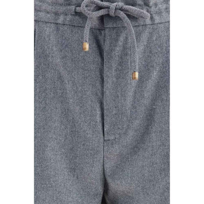 Gray Wool Oves Aries Casual Pants