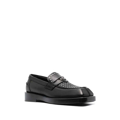 Black Leather Slip-On Loafers