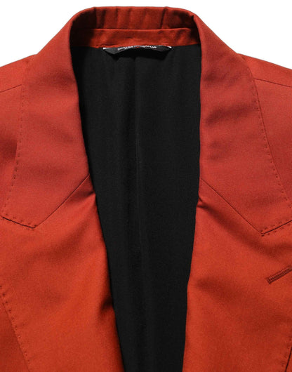 Red Cashmere Single Breasted Blazer Jacket