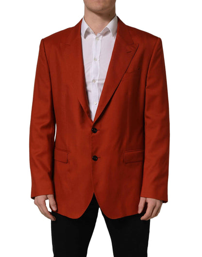 Red Cashmere Single Breasted Blazer Jacket