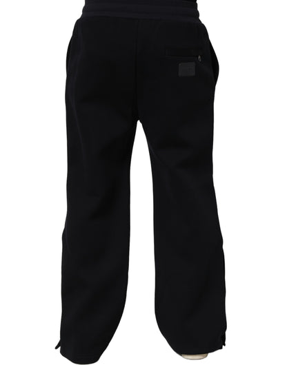 Black Drawstring Viscose Jogger Men Sweatpants Pants