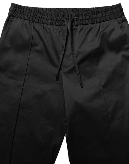 Black Drawstring Cotton Jogger Men Sweatpants Pants