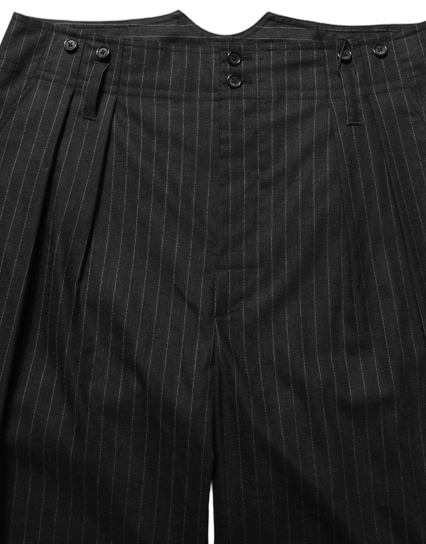 Black Pinstripe Wool Men Dress Trouser Pants