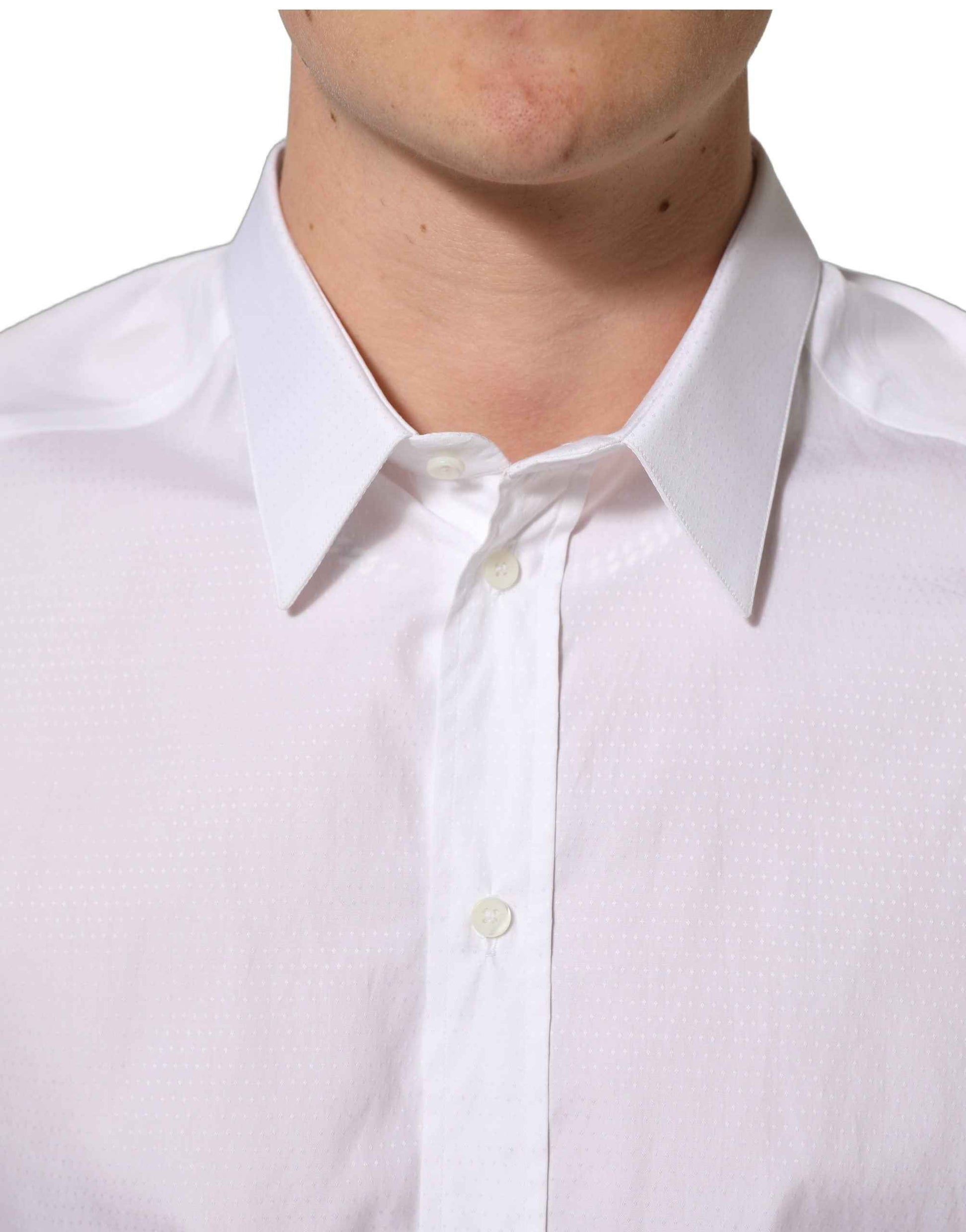 White Cotton Long Sleeves Men Dress Shirt