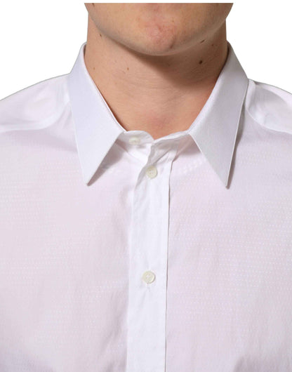 White Cotton Long Sleeves Men Dress Shirt