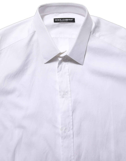 White Cotton Long Sleeves Men Dress Shirt