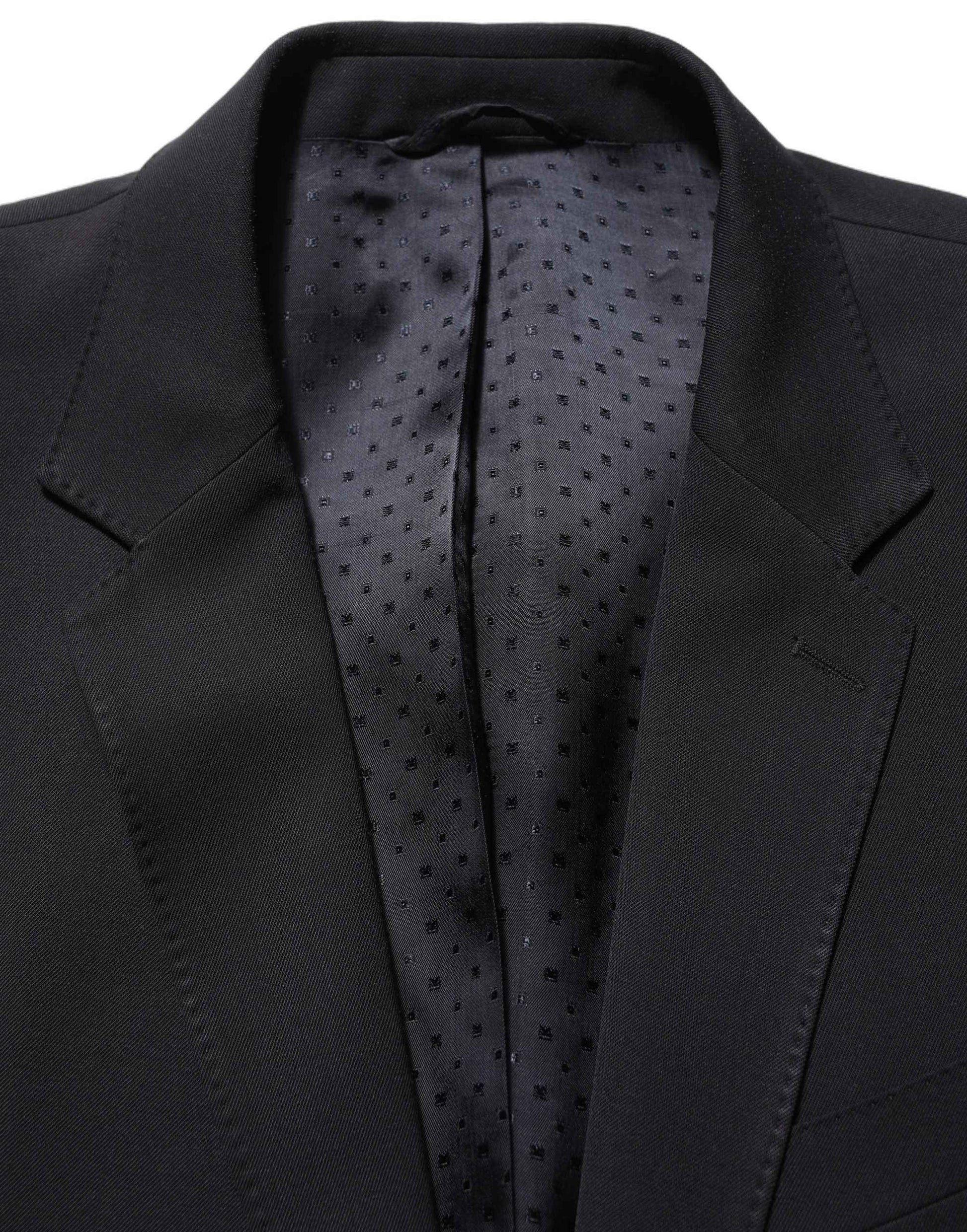 Black Wool Slim Fit Formal Men 2 Piece Suit