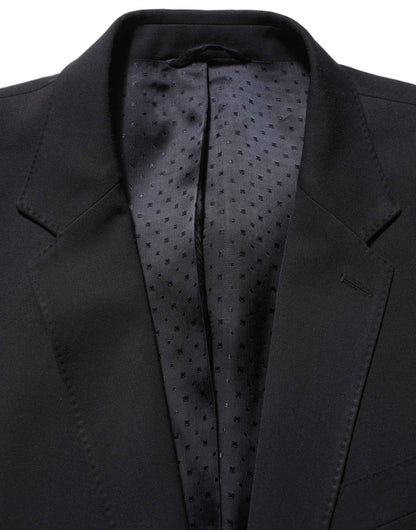 Black Wool Slim Fit Formal Men 2 Piece Suit