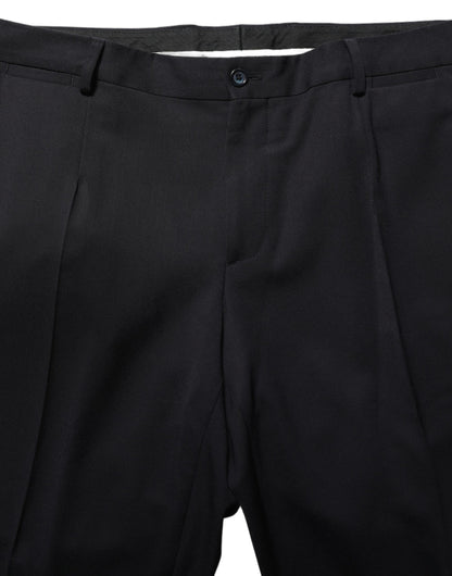 Black Wool Slim Fit Formal Men 2 Piece Suit