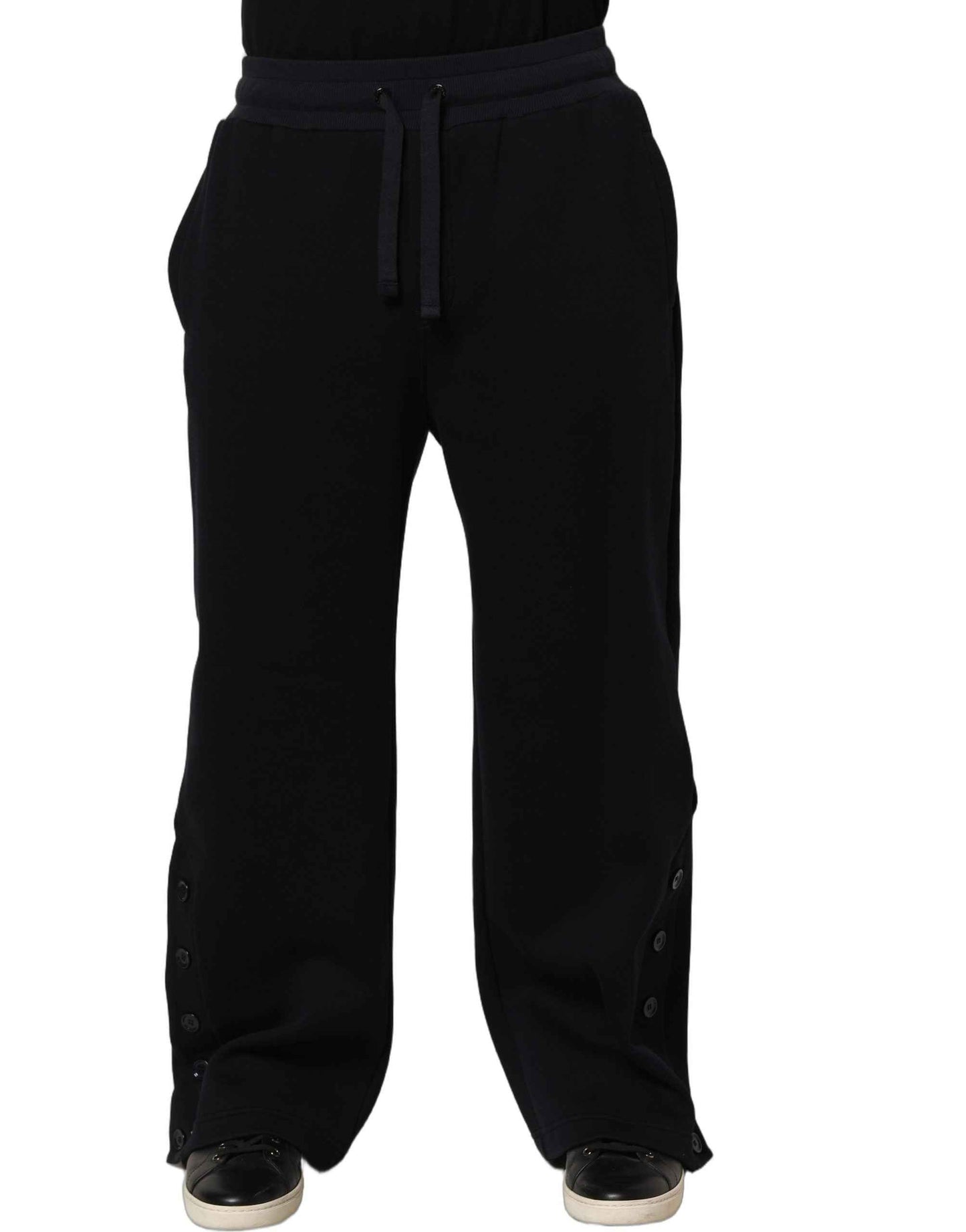 Black Drawstring Viscose Jogger Men Sweatpants Pants
