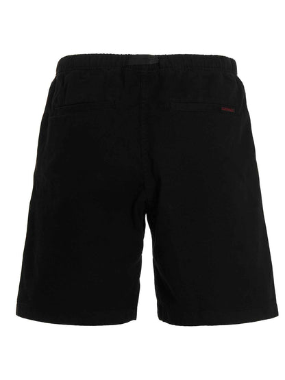 Black Cotton Bermuda Shorts