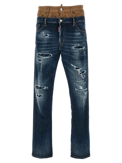 Blue Cotton Skinny Jeans