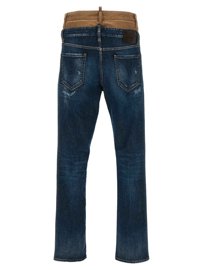 Blue Cotton Skinny Jeans