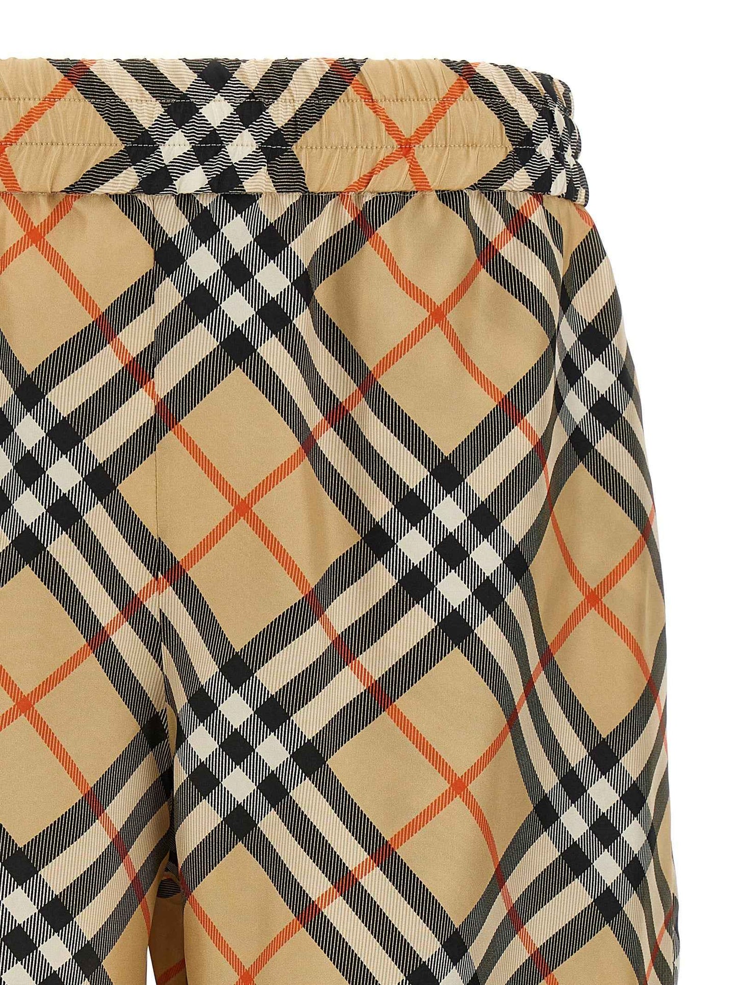 Beige Satin Bermuda Shorts