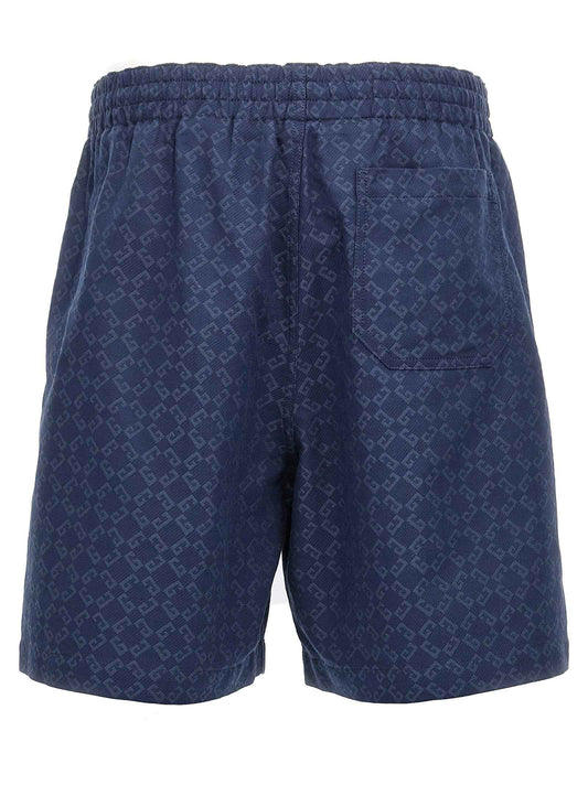 Blue Cotton Bermuda Shorts
