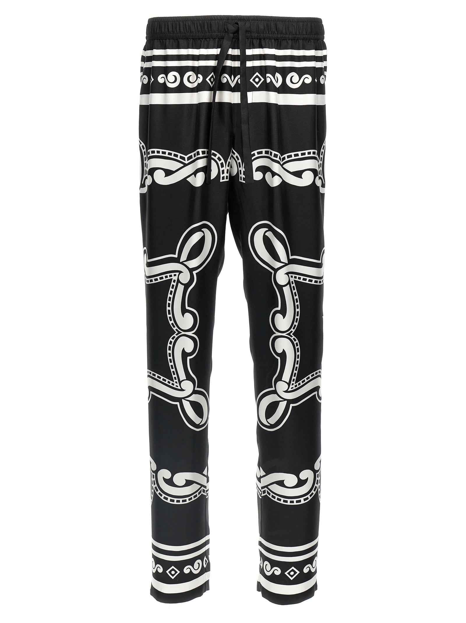 Bicolor Silk Casual Pants