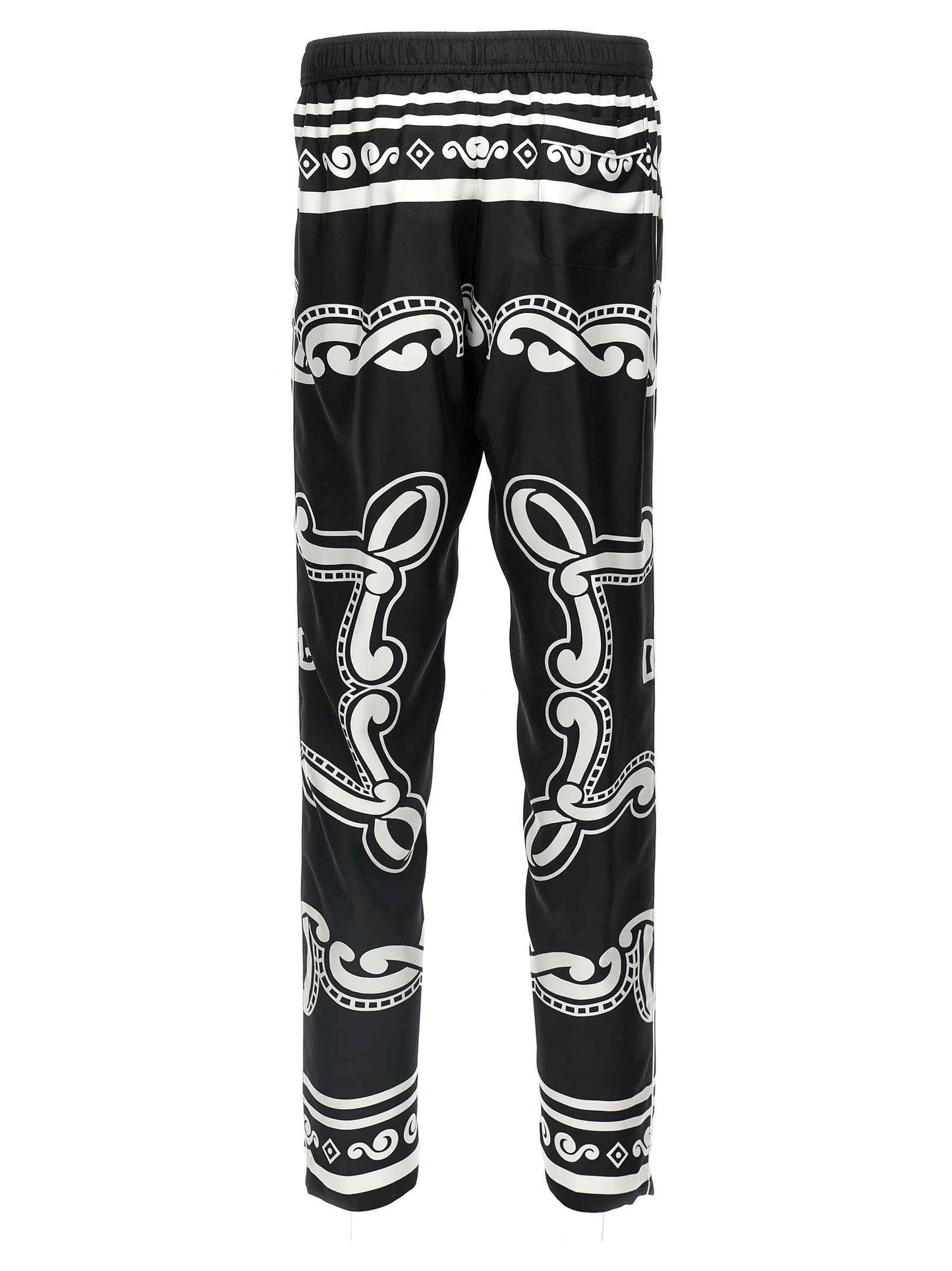 Bicolor Silk Casual Pants