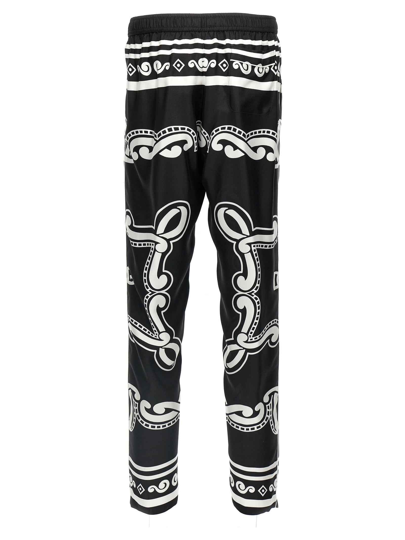 Bicolor Silk Casual Pants