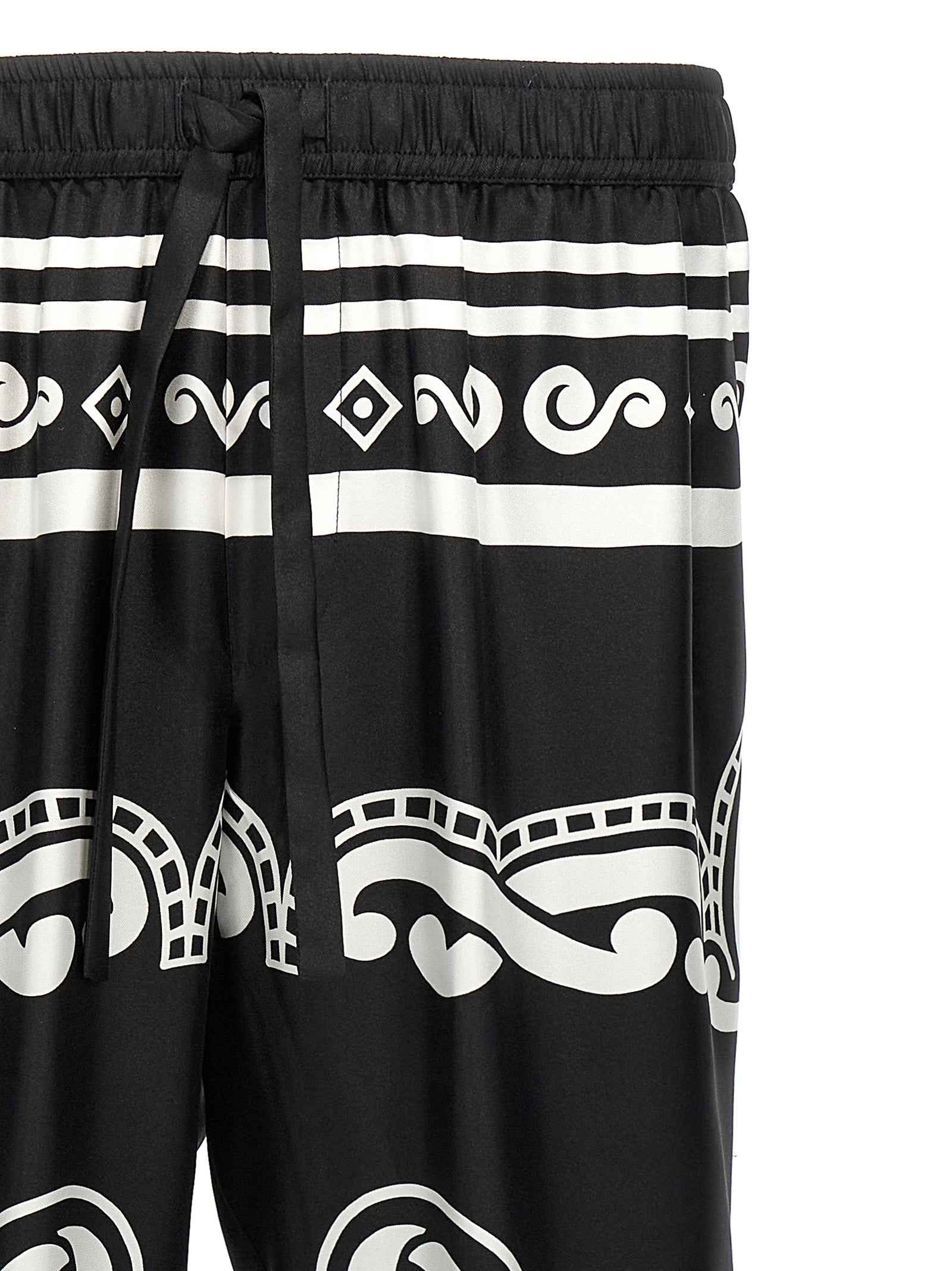 Bicolor Silk Casual Pants