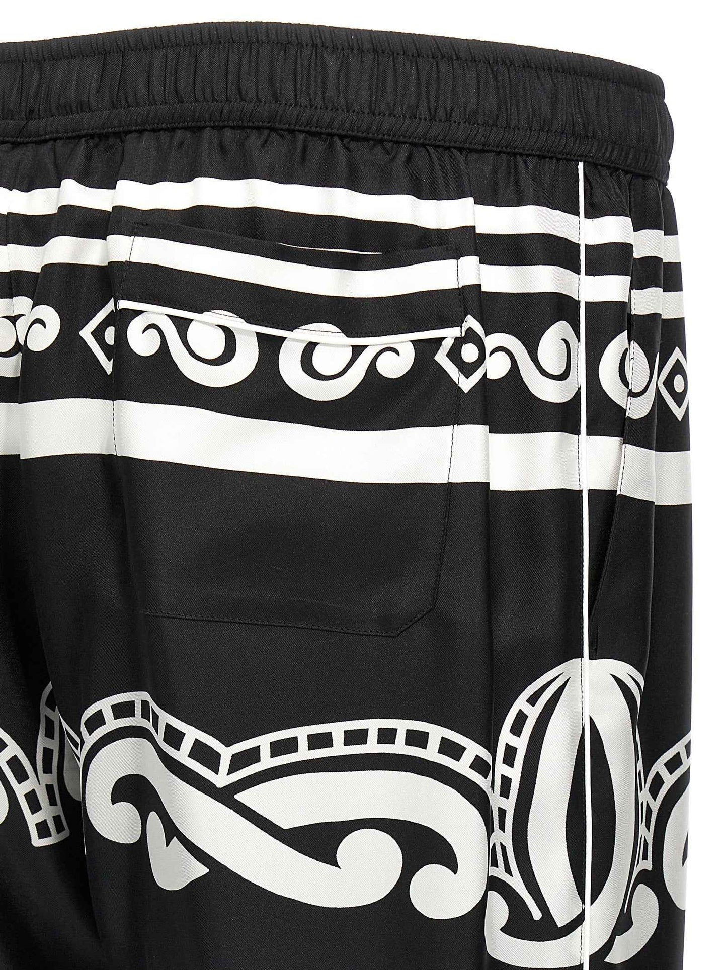 Bicolor Silk Casual Pants