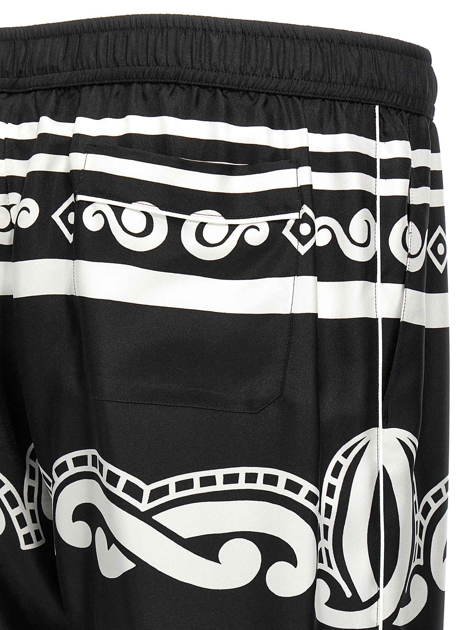 Bicolor Silk Casual Pants