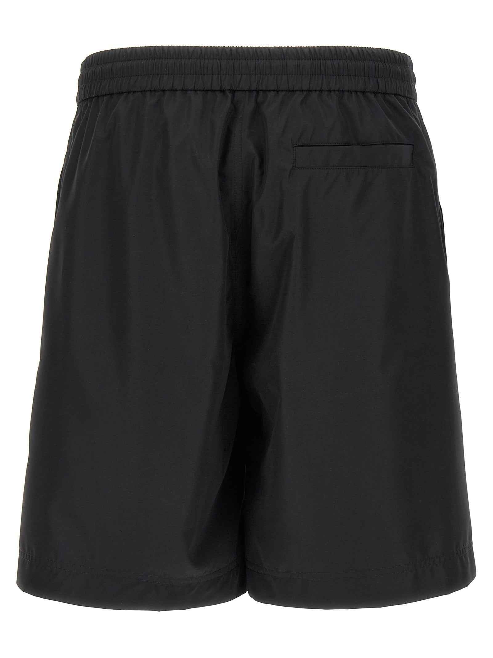 Black Polyester Bermuda Shorts
