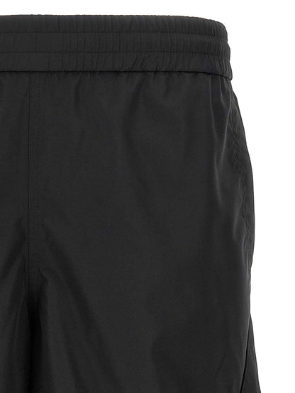 Black Polyester Bermuda Shorts