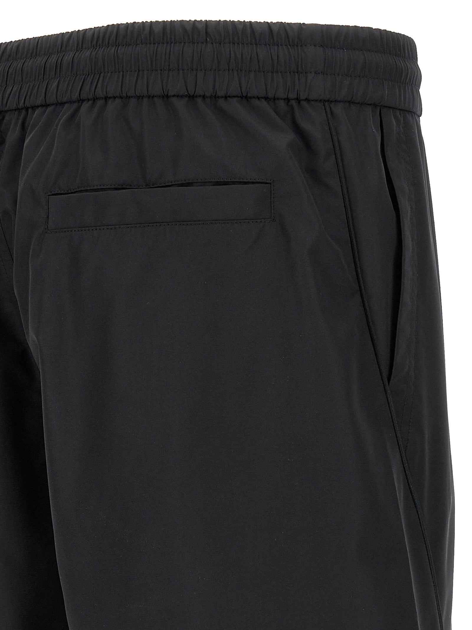 Black Polyester Bermuda Shorts