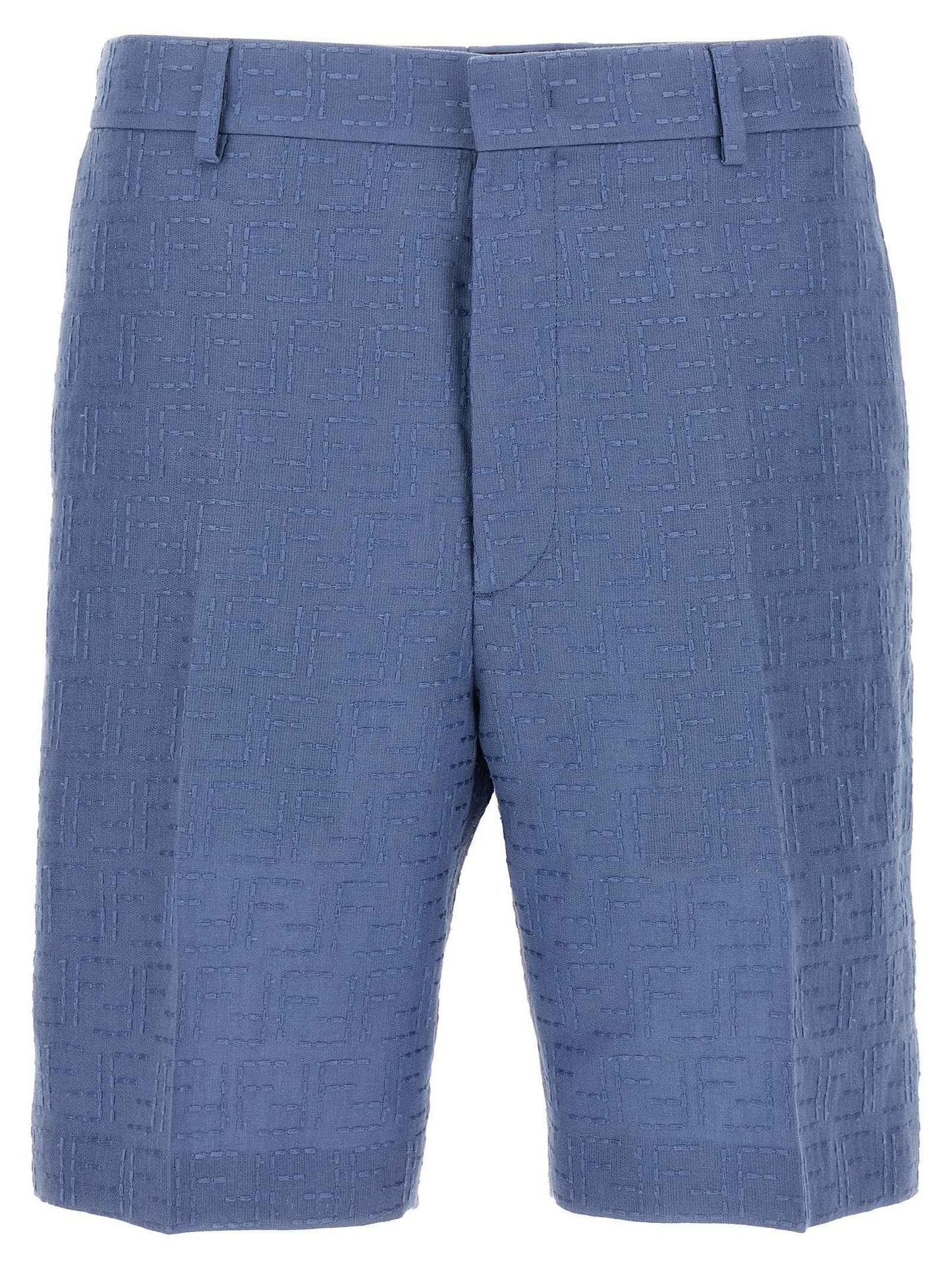 Blue Linen Bermuda Shorts