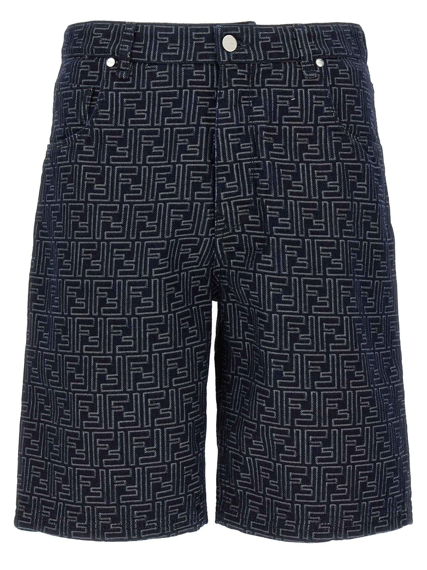 Blue Cotton Bermuda Shorts
