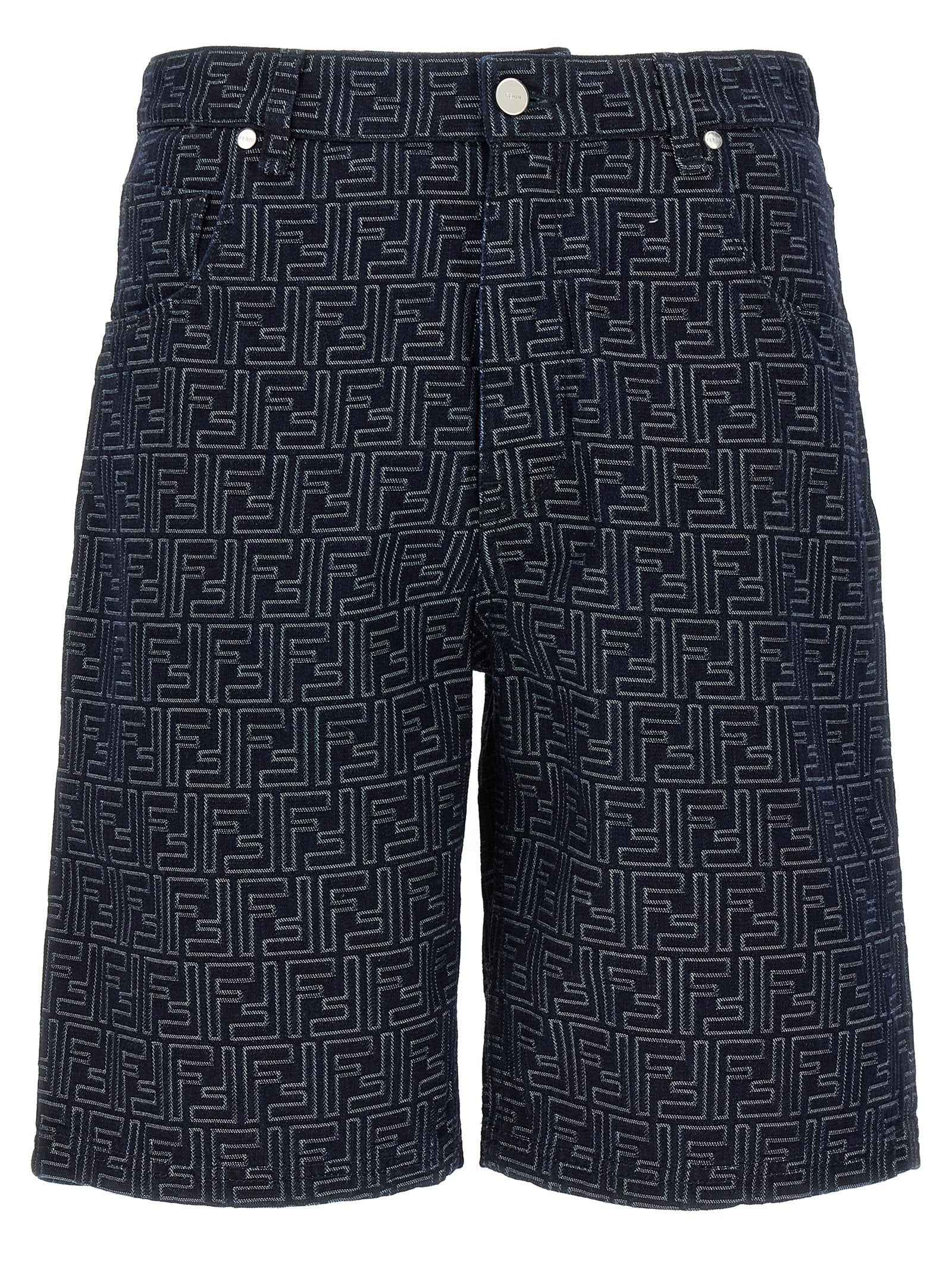 Blue Cotton Bermuda Shorts