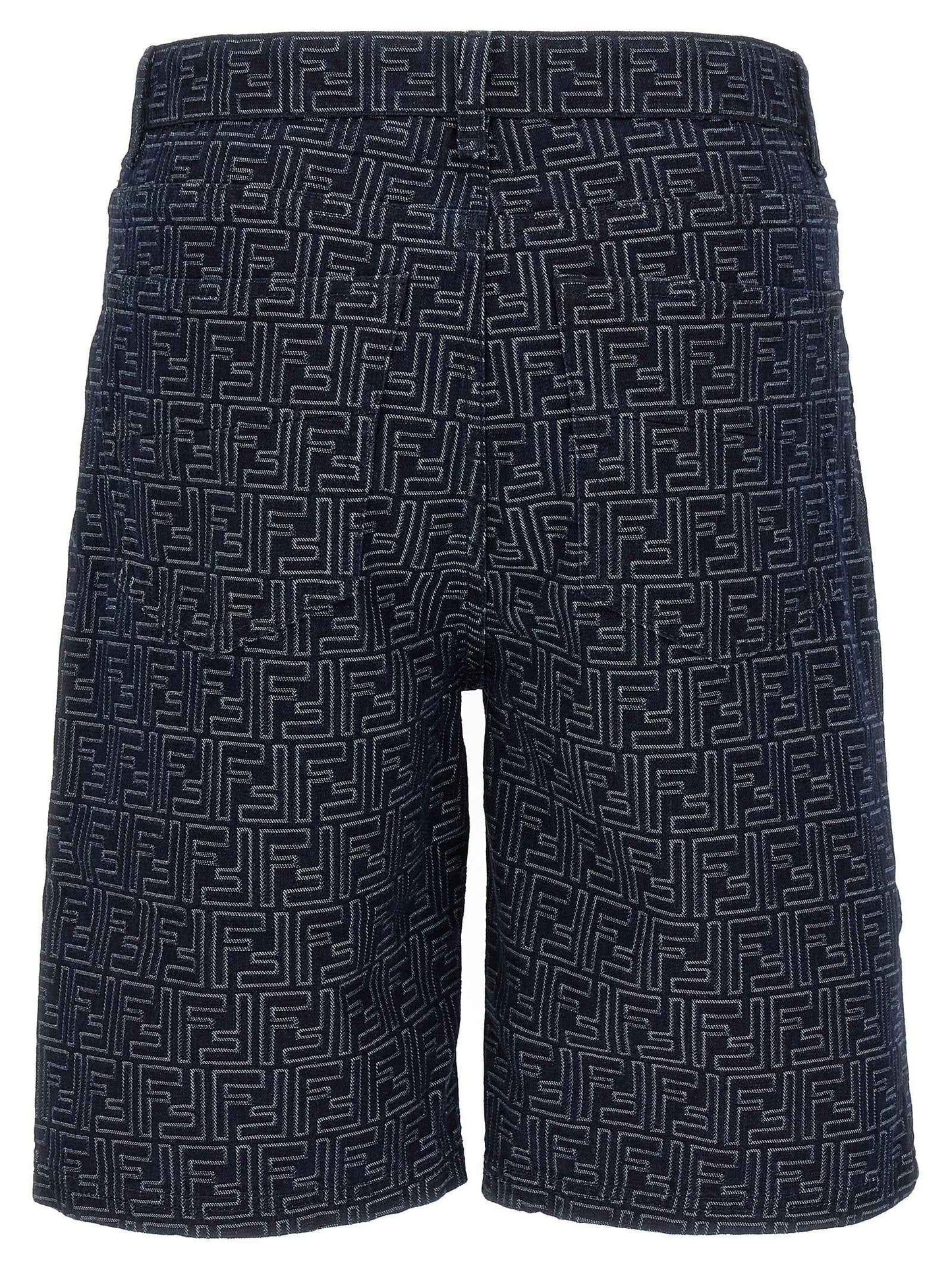 Blue Cotton Bermuda Shorts