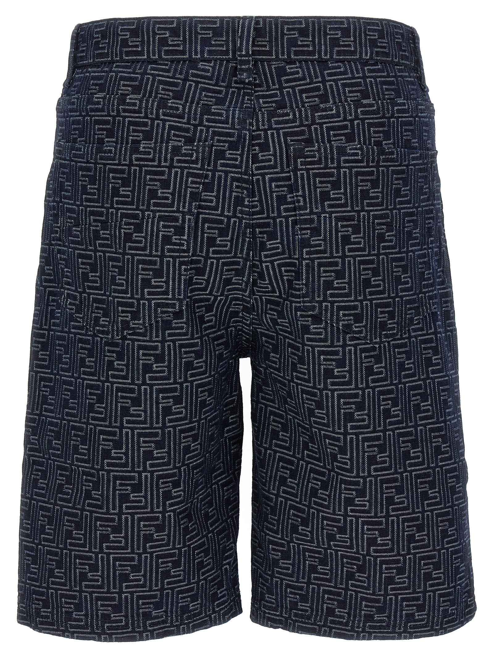 Blue Cotton Bermuda Shorts
