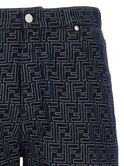 Blue Cotton Bermuda Shorts